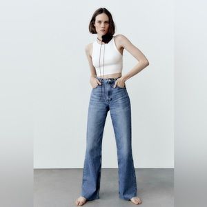 Zara wide leg denim trouser jeans